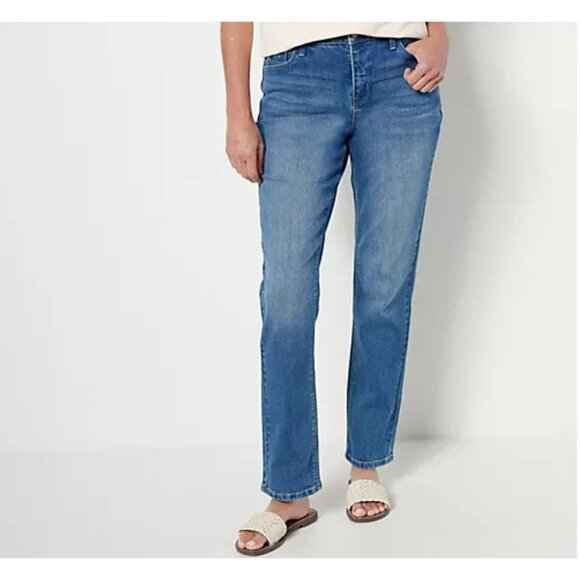 Laurie Felt Women Pants Jeans Petite 4P Forever Denim Relaxed True Blue A471803 - Picture 1 of 7
